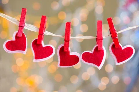 Hearts hanging 스톡 사진