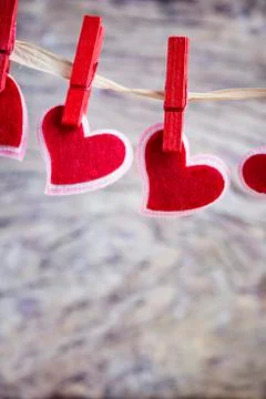 Hearts hanging Stock Photos