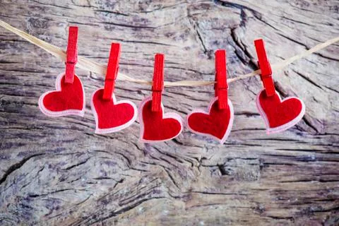 Hearts hanging 스톡 사진