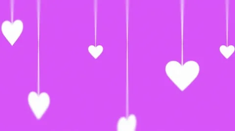 Hearts Hanging from Strings [Purple]] Background Stock-Footage 10560399