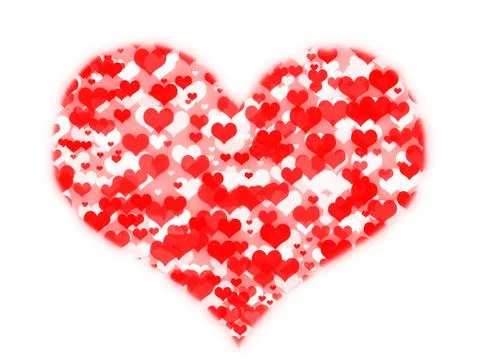 Hearts in heart Stock Illustration