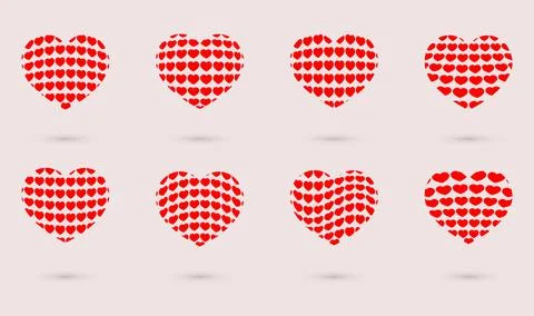 Hearts in the Heart, in various forms Stock Illustration