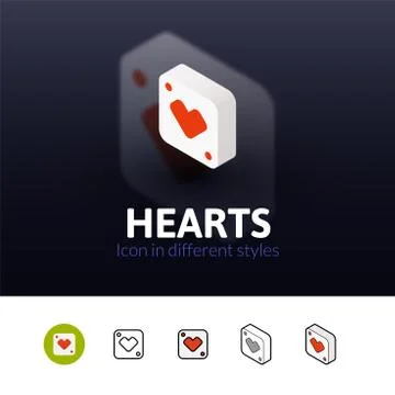 Hearts icon in different style Stock Illustration
