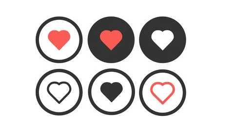 Hearts Icon Set Stock Illustration
