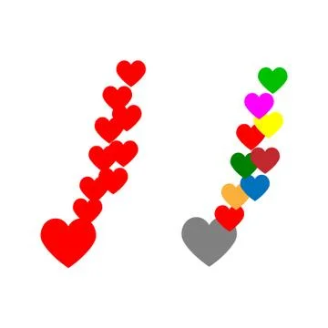 Hearts icon set.Vector and flat style Colorful heart. 스톡 일러스트