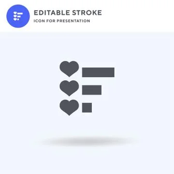 Hearts icon vector, filled flat sign, solid pictogram isolated on white, logo Stock Illustration