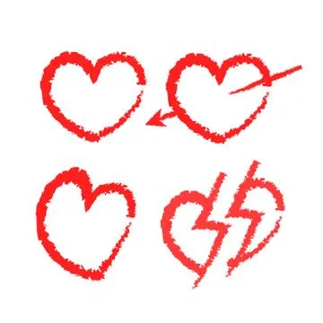 Hearts icons set Stock Illustration