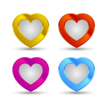 Hearts icons set Stock Illustration