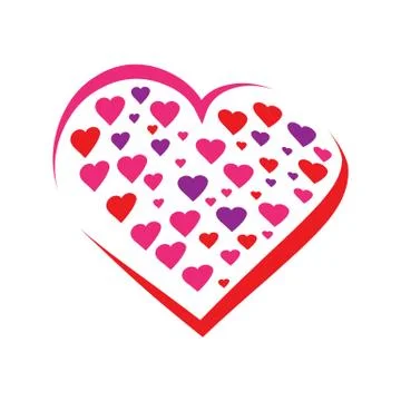 Hearts inside a heart Stock Illustration