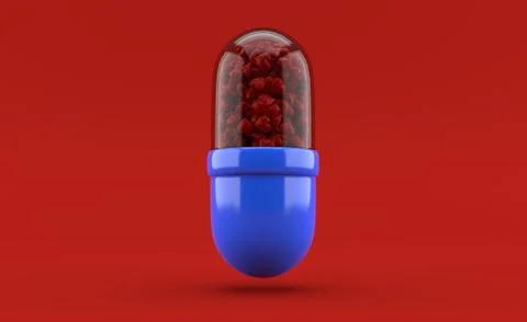 Hearts inside pill Stock Illustration