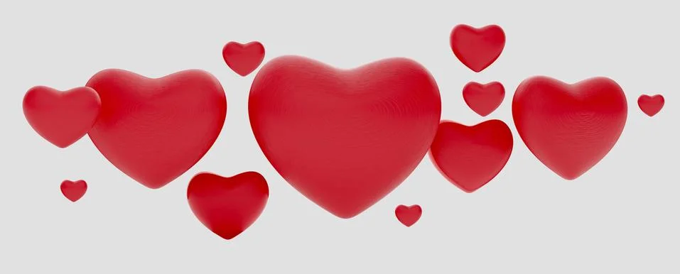 Hearts isolated creative design 3d-illustration Stock Illustration
