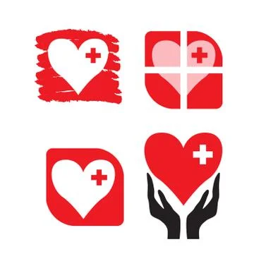Hearts items set, isolated on white background Stock Illustration