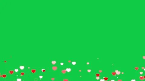 Hearts jumping green screen effect Stock Footage 274309380