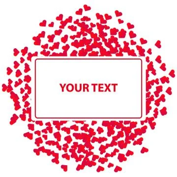 Hearts with label on white background Stock Illustration