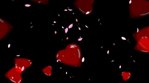 Hearts &amp; Leaves 3D Animation Video stock 40159025