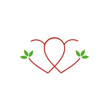 Hearts with leaves Stock Illustration