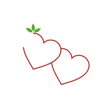 Hearts with leaves Stock Illustration
