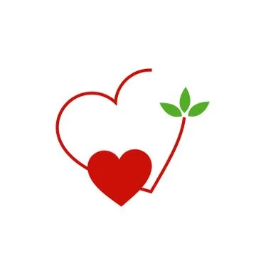 Hearts with leaves Stock Illustration