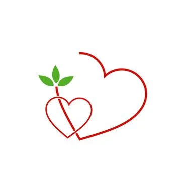 Hearts with leaves Stock Illustration