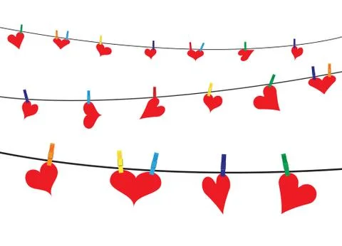 Hearts On The Line Stock Illustration