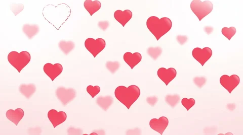 Hearts Loop / Smooth Cartoon Background Stock Footage 45889072