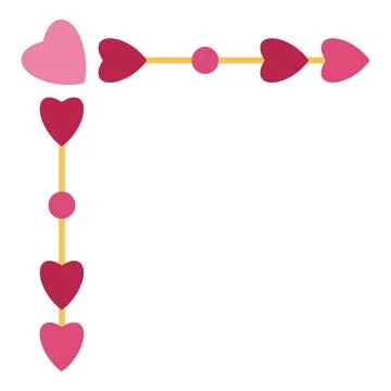 Hearts love border frame element design Stock Illustration
