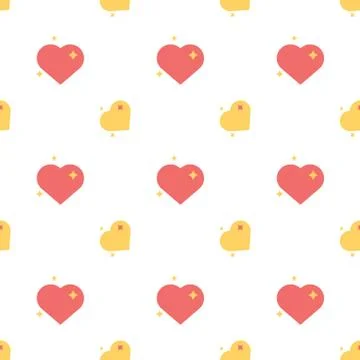Hearts Of Love Spark Seamless Pattern Illustrazione stock