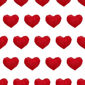 Hearts low poly Stock Illustration