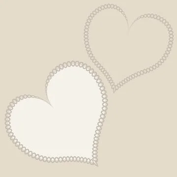 Hearts made of fabric, patchwork sewing. Design element - love, valentine, pa Stock Illustration