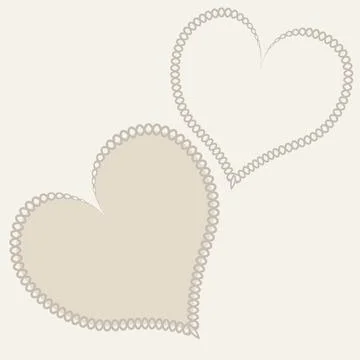 Hearts made of fabric, patchwork sewing. Design element - love, valentine, pa Stock Illustration