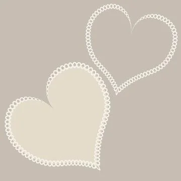 Hearts made of fabric, patchwork sewing. Design element - love, valentine, pa Stock Illustration