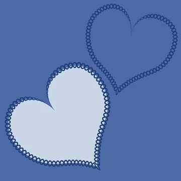 Hearts made of fabric, patchwork sewing. Design element - love, valentine, pa Stock Illustration