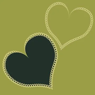 Hearts made of fabric, patchwork sewing. Design element - love, valentine, pa Stock Illustration