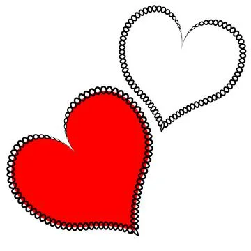 Hearts made of fabric, patchwork sewing. Design element - love, valentine, pa Stock Illustration