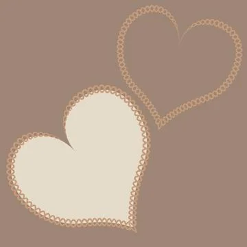 Hearts made of fabric, patchwork sewing. Design element - love, valentine, pa Stock Illustration