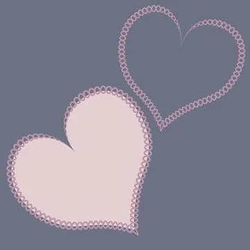 Hearts made of fabric, patchwork sewing. Design element - love, valentine, pa Stock Illustration