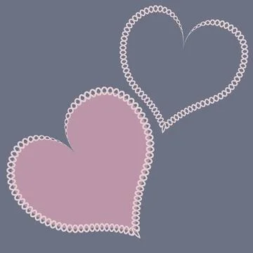 Hearts made of fabric, patchwork sewing. Design element - love, valentine, pa Stock Illustration