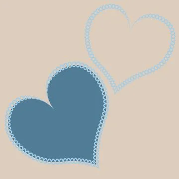 Hearts made of fabric, patchwork sewing. Design element - love, valentine, pa Stock Illustration