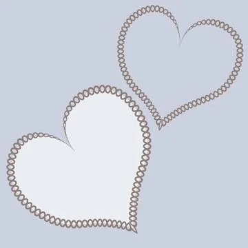 Hearts made of fabric, patchwork sewing. Design element - love, valentine, pa Stock Illustration