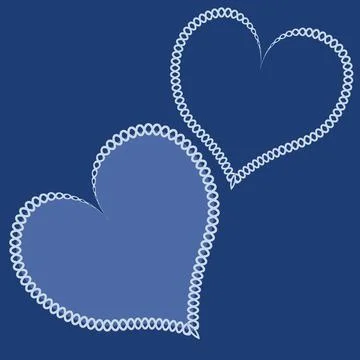 Hearts made of fabric, patchwork sewing. Design element - love, valentine, pa Stock Illustration