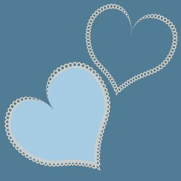 Hearts made of fabric, patchwork sewing. Design element - love, valentine, pa Stock Illustration