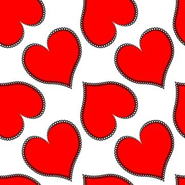 Hearts made of fabric, patchwork sewing. Design element - love, valentine, pa Stock Illustration