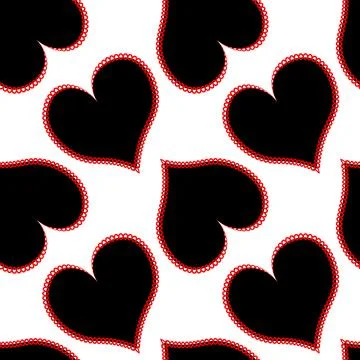 Hearts made of fabric, patchwork sewing. Design element - love, valentine, pa Stock Illustration