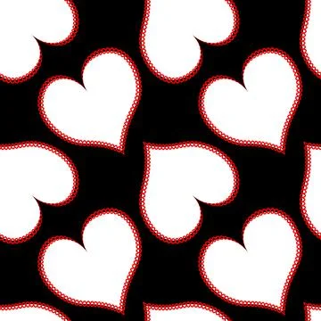 Hearts made of fabric, patchwork sewing. Design element - love, valentine, pa Stock Illustration