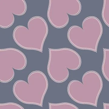 Hearts made of fabric, patchwork sewing. Design element - love, valentine, pa Stock Illustration