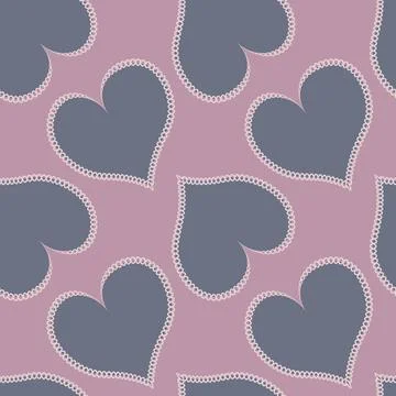 Hearts made of fabric, patchwork sewing. Design element - love, valentine, pa Stock Illustration