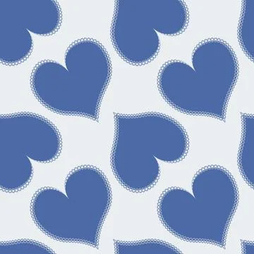 Hearts made of fabric, patchwork sewing. Design element - love, valentine, pa Stock Illustration