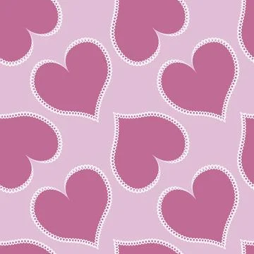 Hearts made of fabric, patchwork sewing. Design element - love, valentine, pa Stock Illustration
