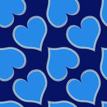 Hearts made of fabric, patchwork sewing. Design element - love, valentine, pa Stock Illustration