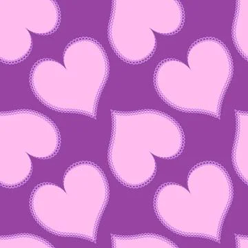 Hearts made of fabric, patchwork sewing. Design element - love, valentine, pa Stock Illustration